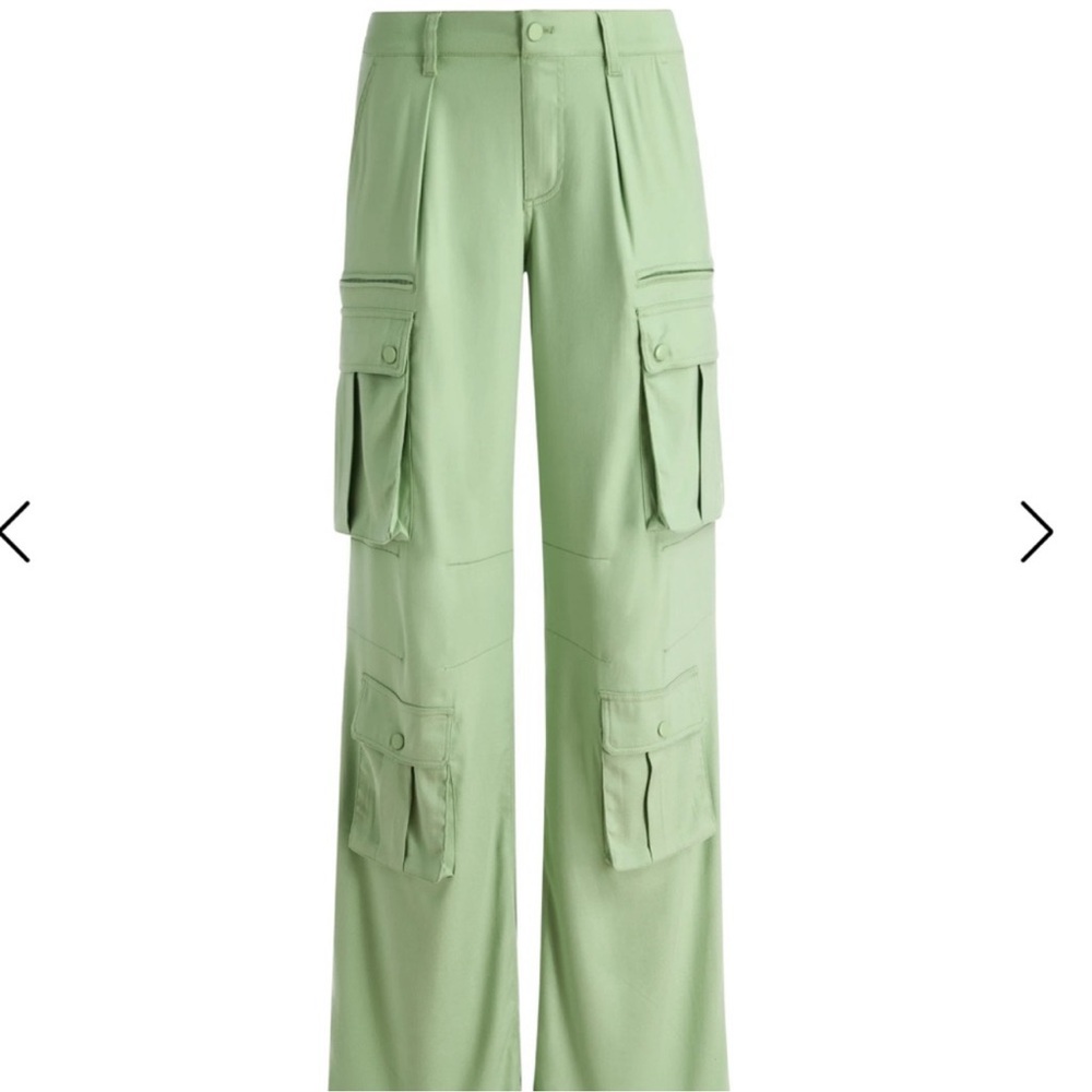 Alice + Olivia Light Green Wide Leg Cargo Pants - Picture 5 of 9